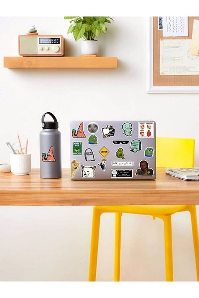 KT Decor مجموعة ملصقات للهاتف والكمبيوتر المحمول تحت عنوان الإنترنت - الكمبيوتر اللوحي، الكمبيوتر المحمول، دفتر الملاحظات، جدول الأعمال PVC