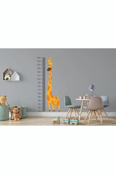KT Decor Стикер за детска стая с измерване на височината на жирафа
