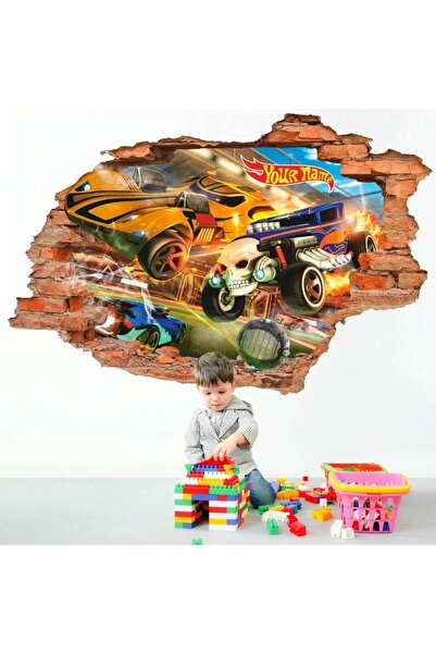 Kt Grup Monster Arabalar İsme Özel Full Hd Baskı 3D Duvar Sticker