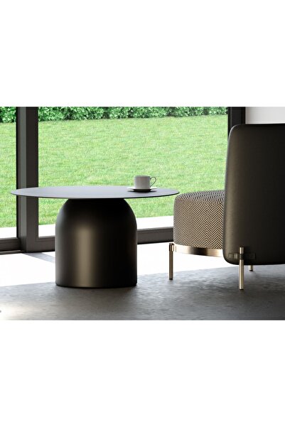Echo Furniture Hardy Tablalı Siyah Sehpa