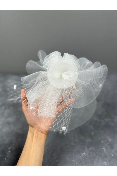 Limelia Bridal Polka Dot Wedding Cap and Hat