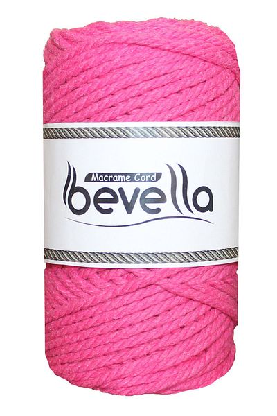 Bevella Macrame Cord Fuchsia Premium 3 Twist Twisted Cotton Macrame Thread - 3 Mm, 250 Gr