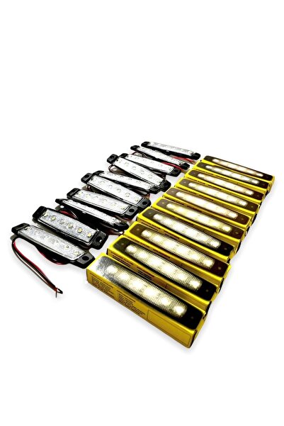 AHMET OTOMOTİV Sanel (10 Adet) 6 Ledli Beyaz Parmak Led 24v Lamba Basamak Ayd...