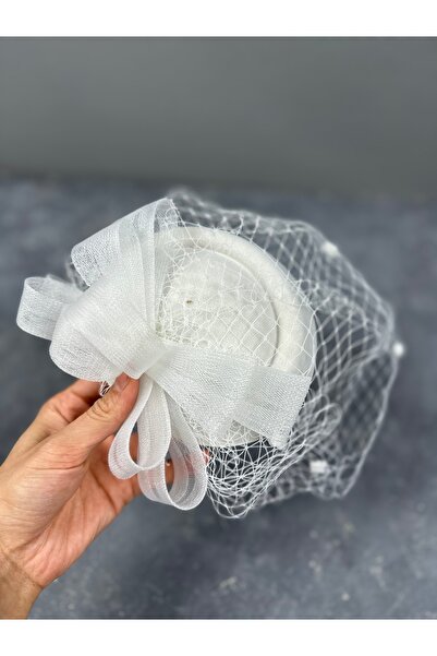 Limelia Puantiyeli Gelin Düğün Şapkası Retro Gelin Düğün Şapkası