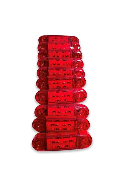 AHMET OTOMOTİV (10 Adet) Tombul Parmak Led Kırmızı 12v-24v