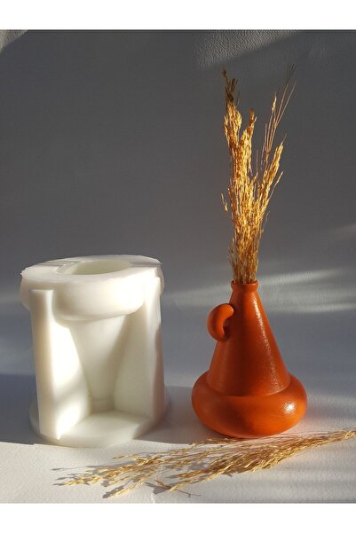 ÇAĞATÖLYE Silikon Kalıp Minik Kulplu Vazo Silikon Kalıbı