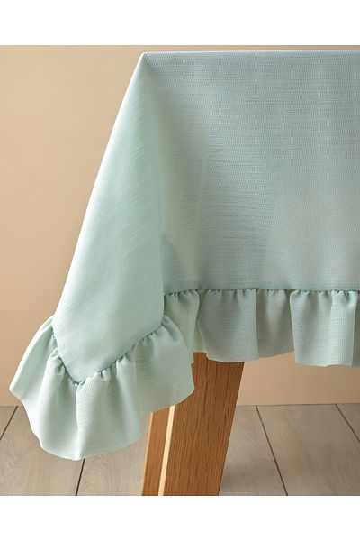 English Home Mint Colored Flor Pura Polyester Tablecloth