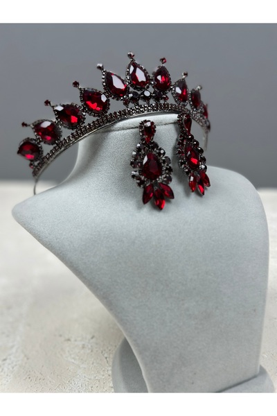 Limelia Set de cercei tip picătură pentru nuntă și navetă, model Burgundy Neri