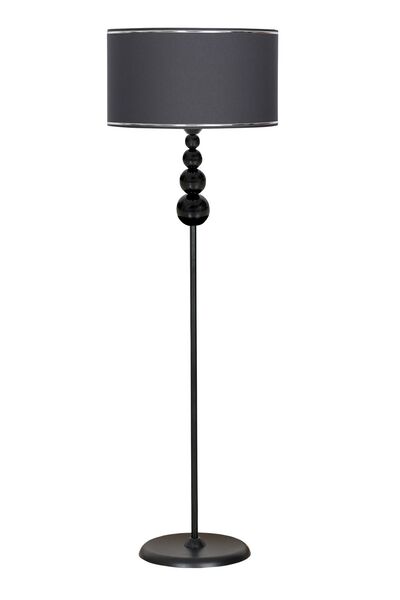 epifanio Bern Siyah Kaplama Four Küre Metal Tek Ayaklı Lambader - Krom Şeritl...