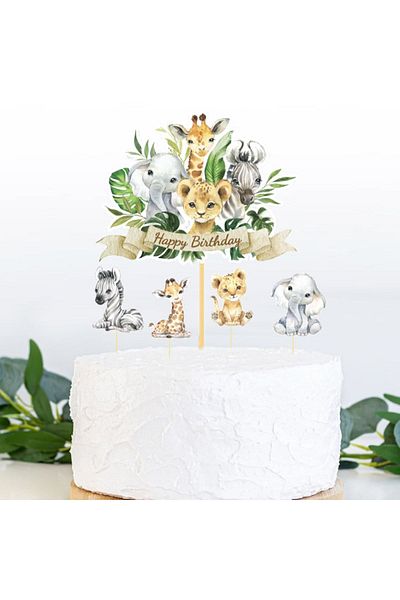 Big Party Set of 5 Toothpicks Baby Animal Themed