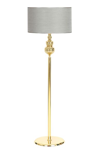 epifanio Munch Gold Kaplama Metal Düz Tek Ayaklı Lambader - Pre Gri