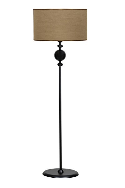 epifanio Oslo Siyah Kaplama Tek Ayaklı Metal Lambader - Pre Kahverengi