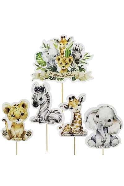 Big Party Set of 5 Toothpicks Baby Animal Themed