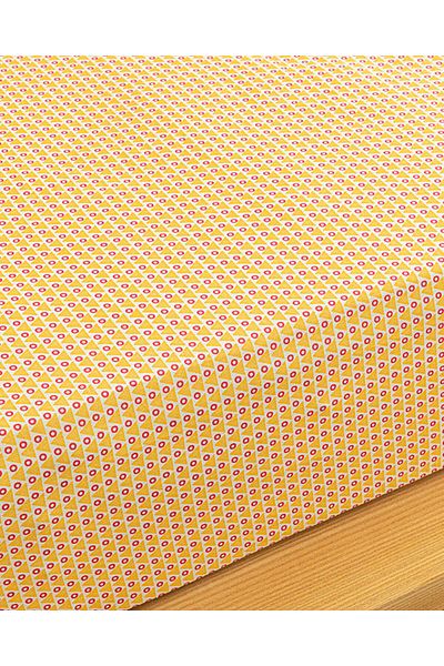 English Home Yellow Delta Easy-Iron Single Elastic Sheet