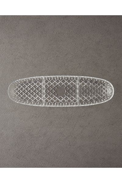 English Home Crux Glass 3 Compartment Presentation Holder 41x12 cm Transparent