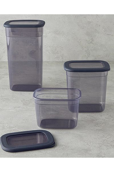 English Home Anthracite Safe Food 3-Piece Food Container Set