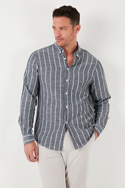 Buratti Cotton Striped Regular Fit Button Collar Shirt Men's SHIRT CF21S112480