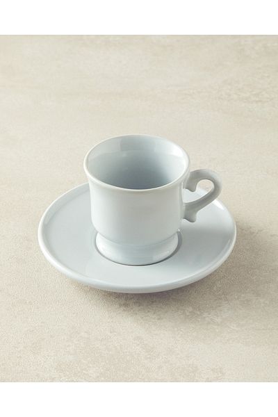 English Home Elite Ceramic 4 Piece Coffee Cup Set for 2 Persons Gray