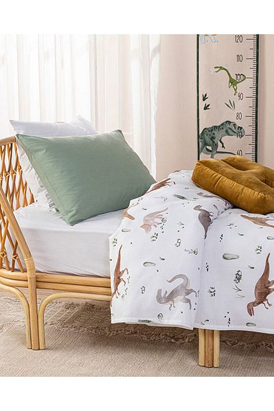 English Home Beige Dinosaur Cotton Kids Pique