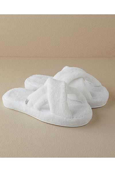 English Home White Crux Triga Bathroom Slippers