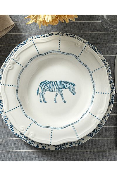 English Home Blue Zebra Porcelain Pit Dinner Plate - 24 Cm