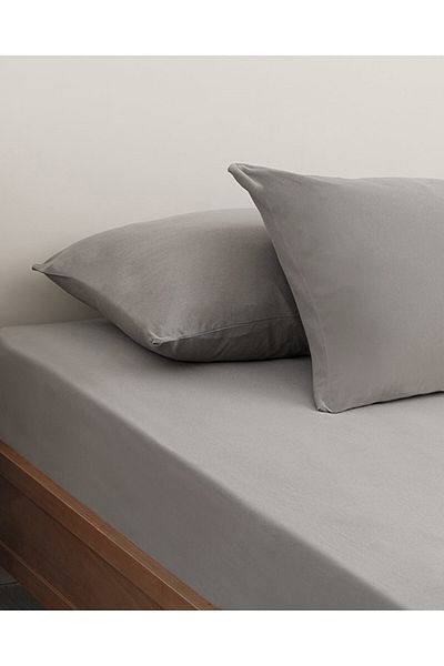 English Home 2-Piece Plain Cotton Pillowcase - Pebble
