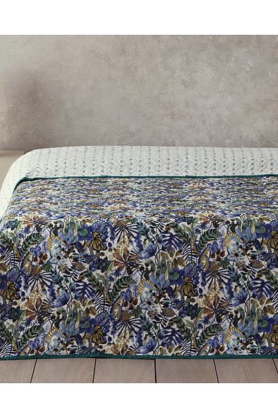 English Home Pătură multifuncțională Floral Charm Double Blue