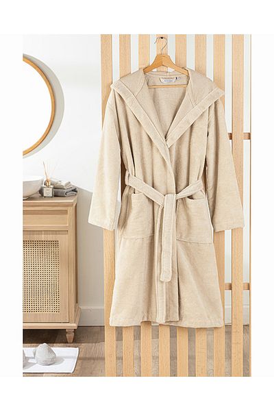 English Home Softy Triga - Bademantel, 100 % Baumwolle, Beige