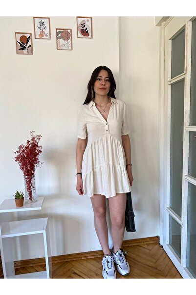 Flossy Design Keten elbise