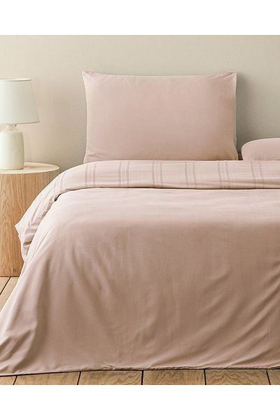 English Home Σετ Παπλωματοθήκη Double Dusty Rose - Fancy Premium Soft Cotton