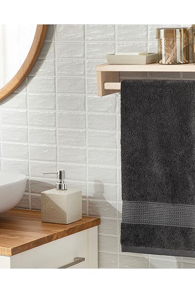 English Home Βαμβακερή πετσέτα προσώπου Anthracite Deluxe - Low Twist