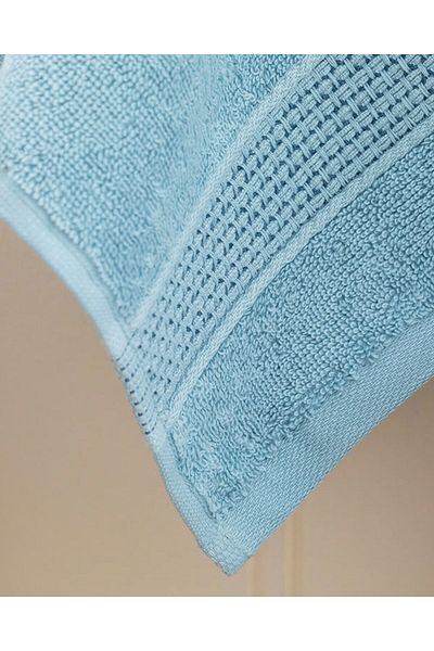 English Home Blue Cotton Deluxe Low Twist Hand Towel