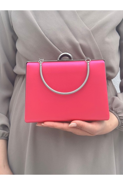 she poly Фуксія Сатен Жіноча Вечірня Сумочка-Портфель