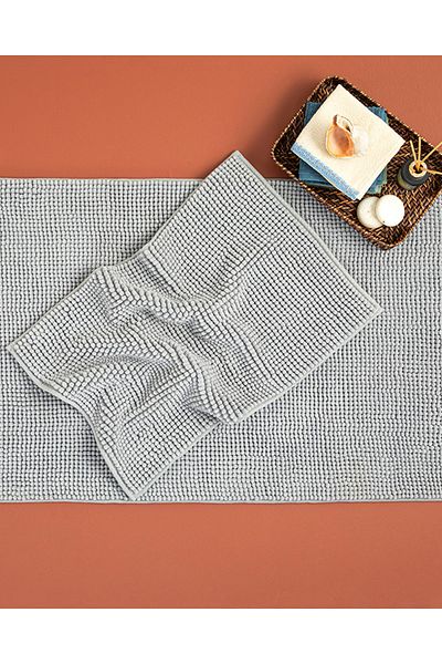 English Home Σετ πατάκι μπάνιου Paige Polyester Pasta 60x90 40x60 cm Γκρι