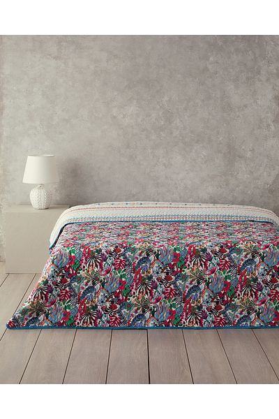 English Home Flower Frenzy - Μωβ κουβέρτα μονής χρήσης πολλαπλών χρήσεων