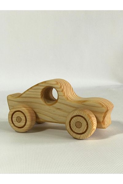 OZZANİ WOOD Wooden Toy Car Solid Handmade Mentessori Baby Kids Toy