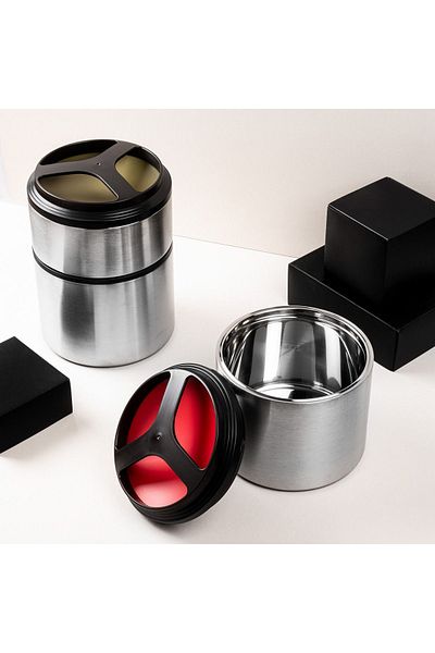 Tantitoni TEDEMEI RED STAINLESS STEEL ROUND THERMOS 1L