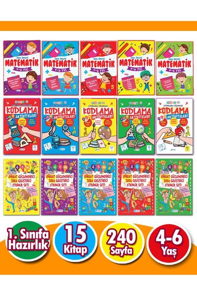 Harika Kitap 4 - 6 Yaş Matematik, Kodlama Ve Dikkat Güçlendirme Ve Zeka Geliştirici Okul Öncesi Etkinlik Seti