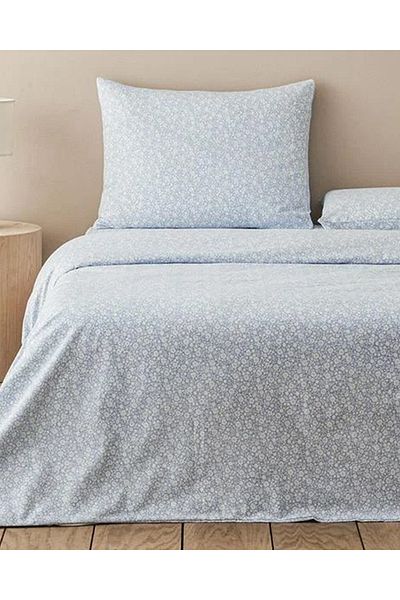 English Home Liberty Blossom Blue Single Easy-Iron Duvet Cover Set