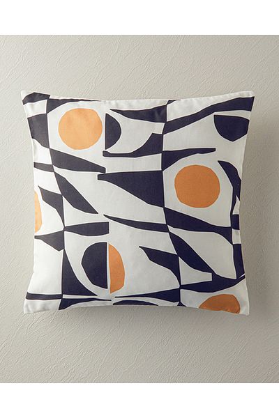 English Home Wendy Ecru-Mustard Throw Pillow Cover