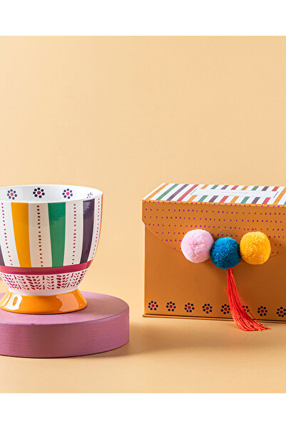 English Home New Exotic Strip Bone China Mug - Colorful