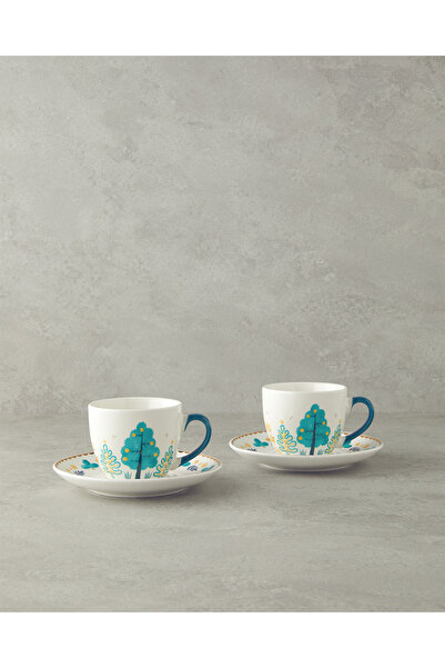 English Home Love Jungle New Bone China 4 Parça 2 Kişilik Fincan Takımı Yeşil