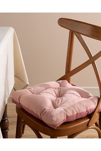 English Home Pink Chair Cushion - Este Laced