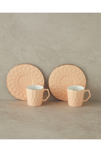 English Home Hestia New Ottoman 4-Piece Coffee Cup Set for 2 People - Salmon