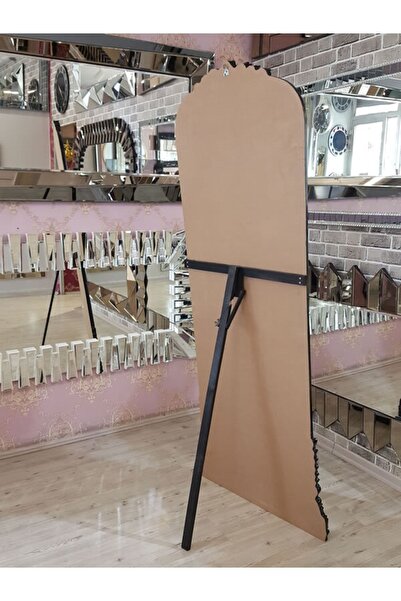 AYNA DENİZİ Matmazel Model Siyah Renk Dekoratif Ayaklı Boy Aynası