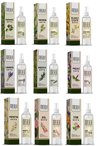 Masala Hidrolat Seti %100 Doğal Yağlı Hidrosol - Tonik Clove Floral Water Hyd...