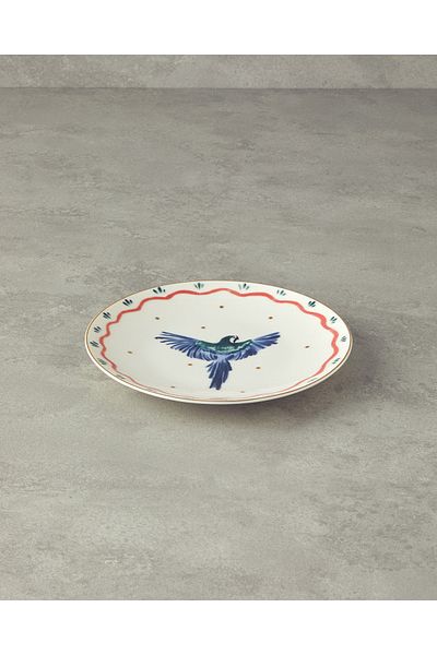 English Home Carnival Phenix Bone Porcelain Cake Plate 20 cm Blue-green