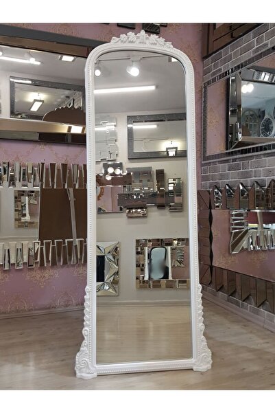 AYNA DENİZİ Matmazel Model Beyaz Renk Dekoratif Ayaklı Boy Aynası