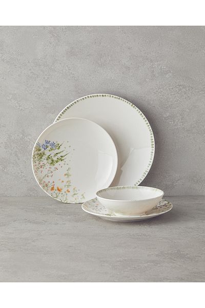English Home Serenity Porcelain Dining Set 24 Pieces Colorful for 6 People