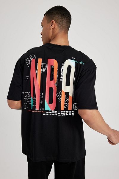 DeFacto NBA Oversize Crew Neck Short Sleeve 100% Cotton T-Shirt - A1890ax23sm